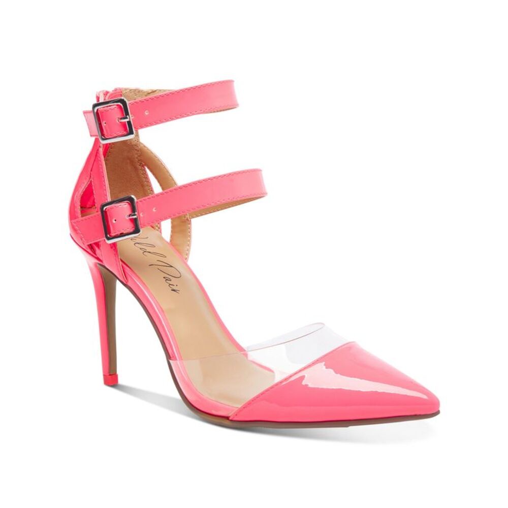 WILD PAIR Womens Pink Closure Transparent Sides Daymian Stiletto Pumps 5 M
